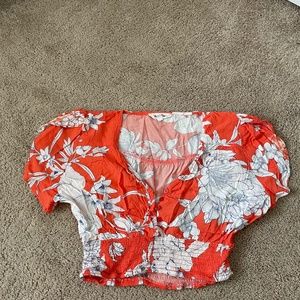 LF Tropical Orange Cropped Top (S)